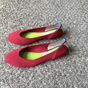 ROTHYS Red The Flats Comfort Ballet Shoes Round Toe Size 9 NO INSOLE NEW